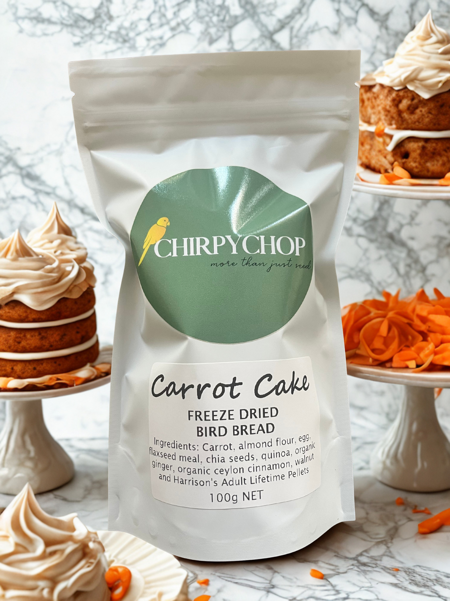 CARROT CAKE Freeze Dried Bird Bread